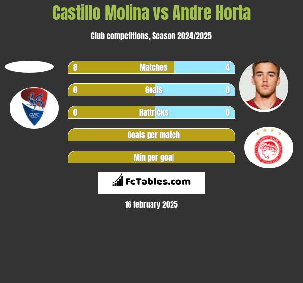 Castillo Molina vs Andre Horta h2h player stats