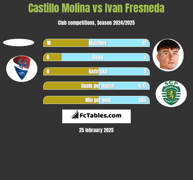 Castillo Molina vs Ivan Fresneda h2h player stats