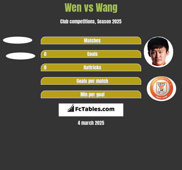 Wen vs Wang h2h player stats