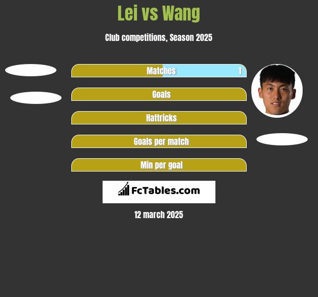 Lei vs Wang h2h player stats