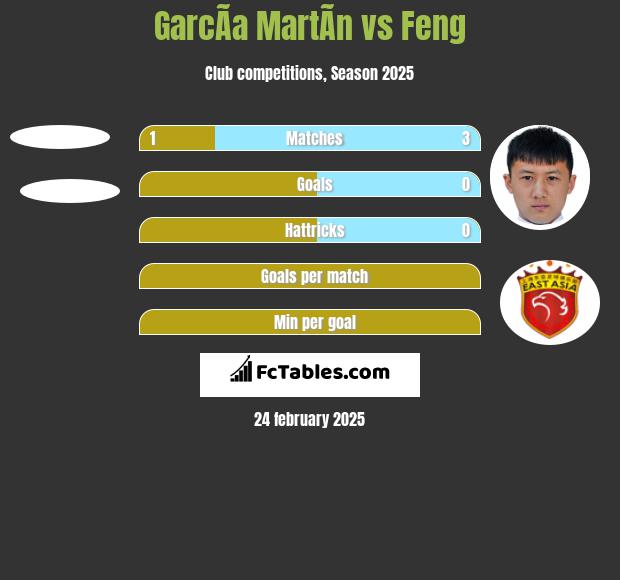 GarcÃ­a MartÃ­n vs Feng h2h player stats