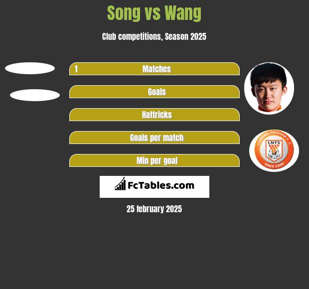 Song vs Wang h2h player stats