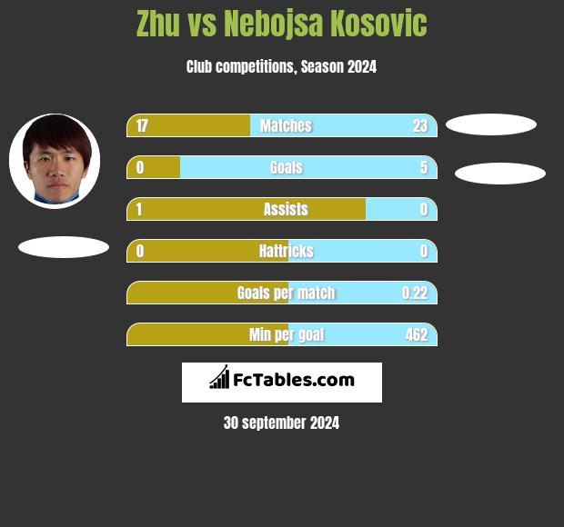 Zhu vs Nebojsa Kosovic h2h player stats