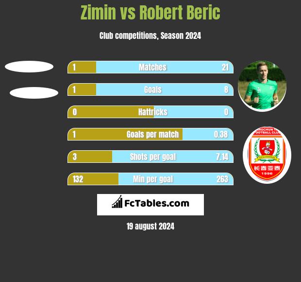 Zimin vs Robert Beric h2h player stats