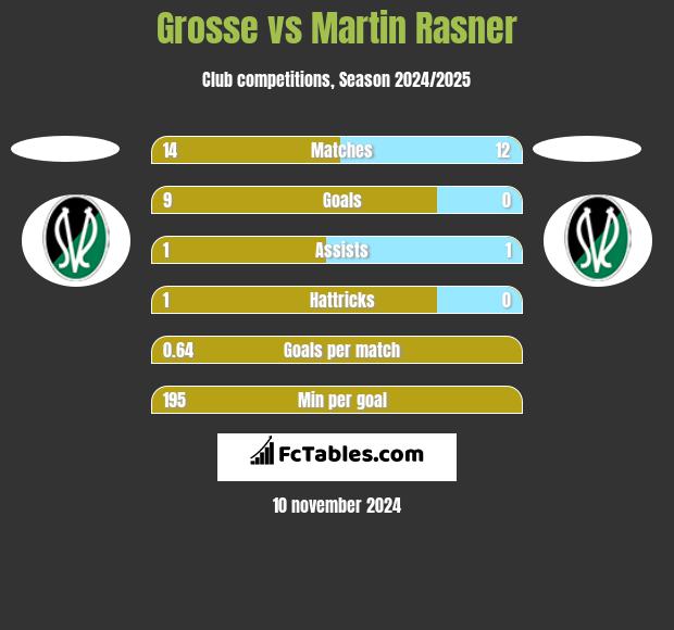 Grosse vs Martin Rasner h2h player stats