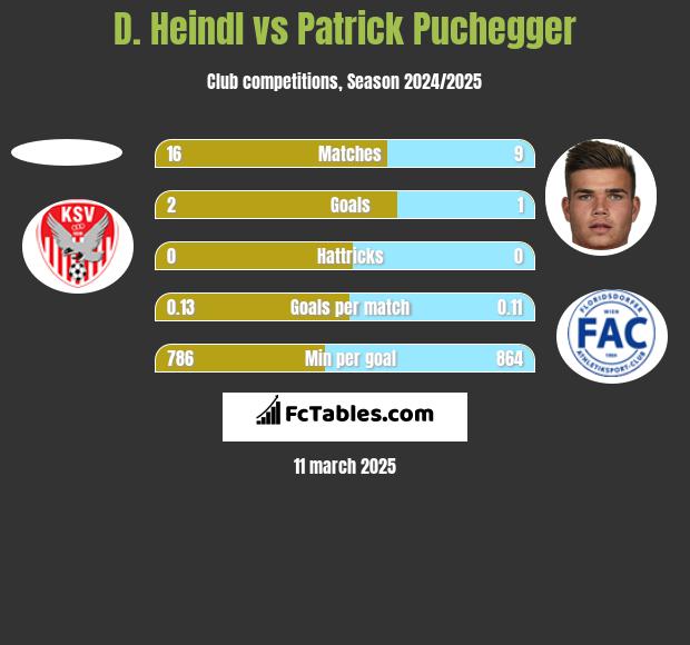 D. Heindl vs Patrick Puchegger h2h player stats