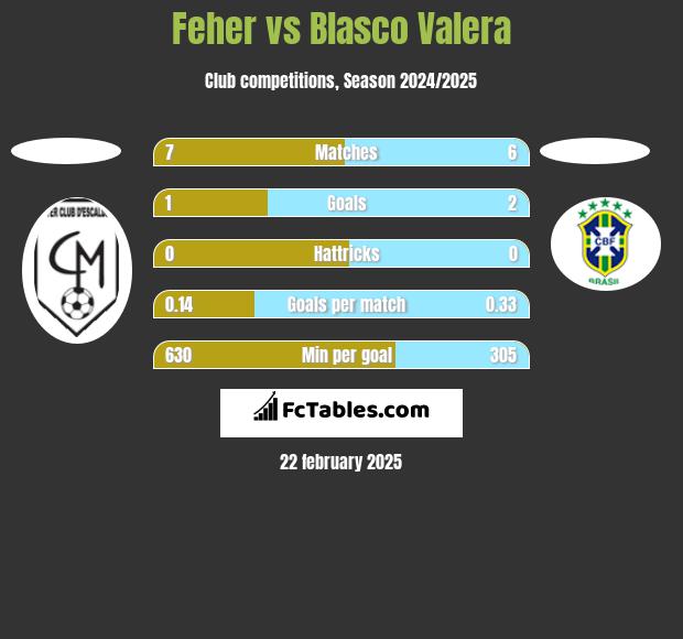 Feher vs Blasco Valera h2h player stats