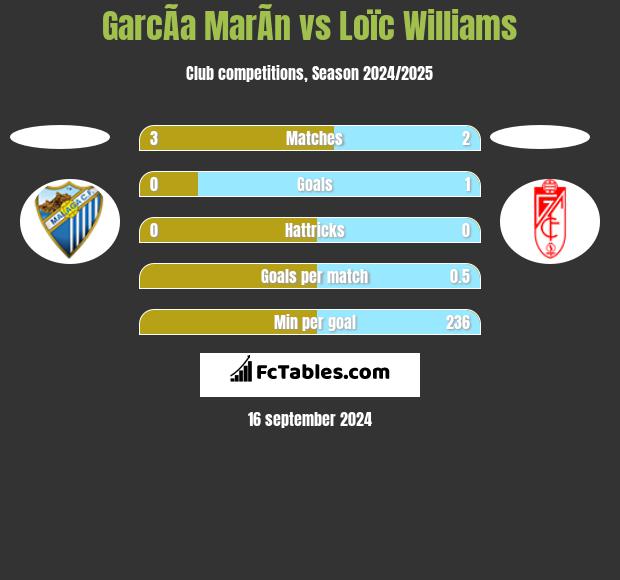 GarcÃ­a MarÃ­n vs Loïc Williams h2h player stats