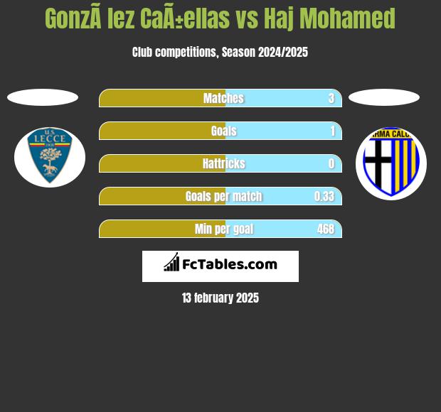 GonzÃ lez CaÃ±ellas vs Haj Mohamed h2h player stats