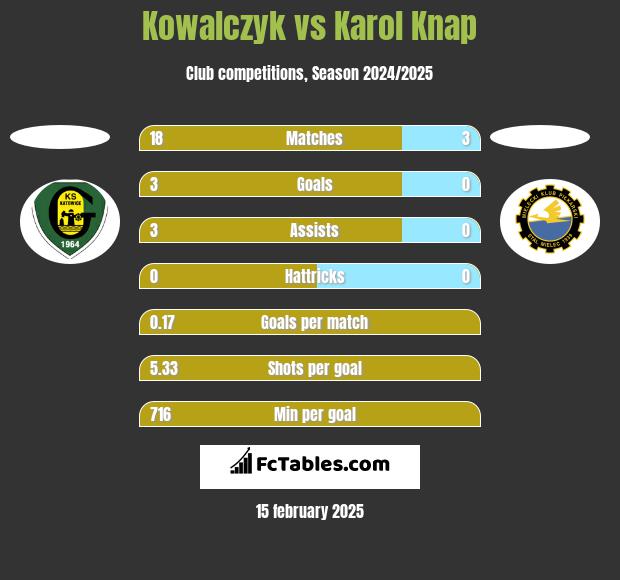 Kowalczyk vs Karol Knap h2h player stats