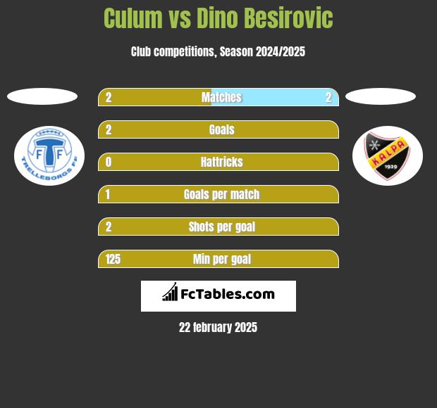 Culum vs Dino Besirovic h2h player stats