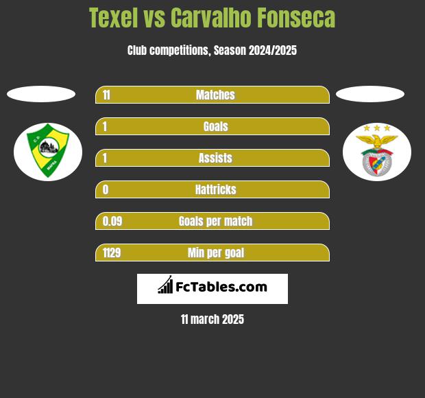 Texel vs Carvalho Fonseca h2h player stats