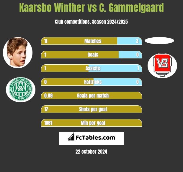 Kaarsbo Winther vs C. Gammelgaard h2h player stats