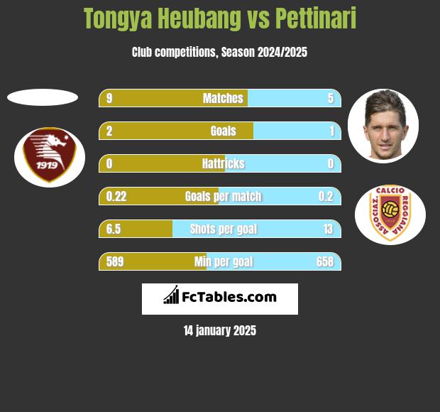 Tongya Heubang vs Pettinari h2h player stats