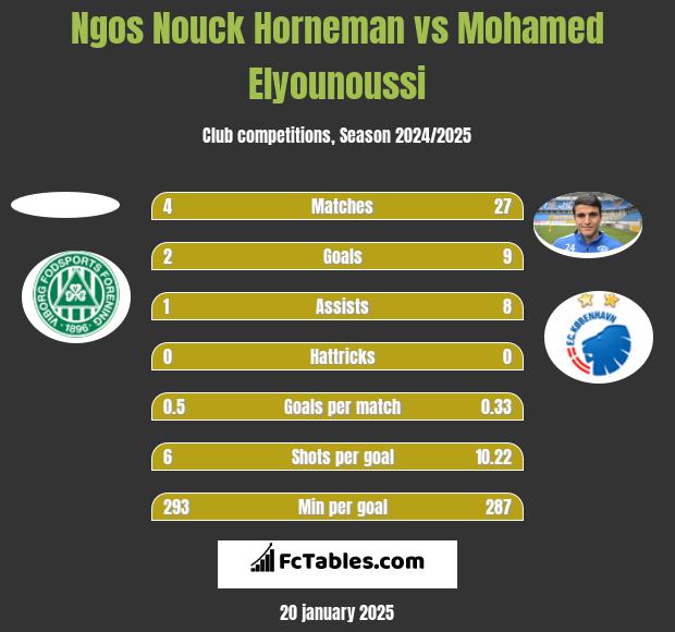 Ngos Nouck Horneman vs Mohamed Elyounoussi h2h player stats