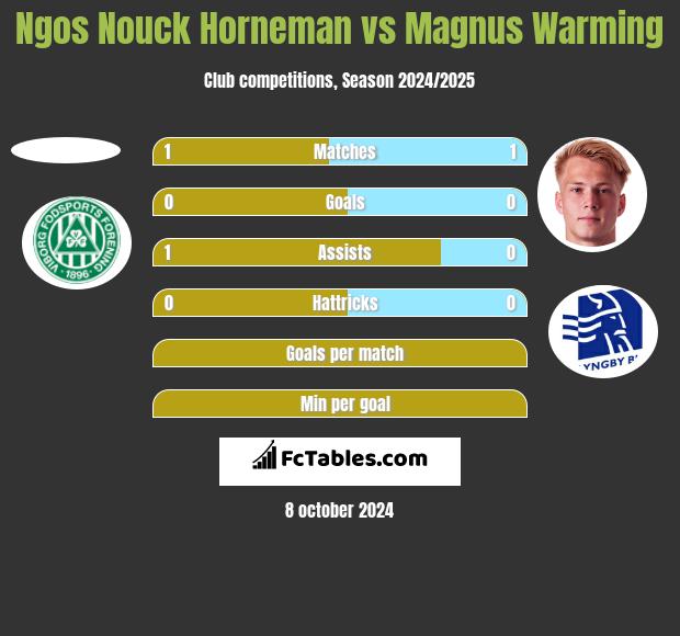 Ngos Nouck Horneman vs Magnus Warming h2h player stats