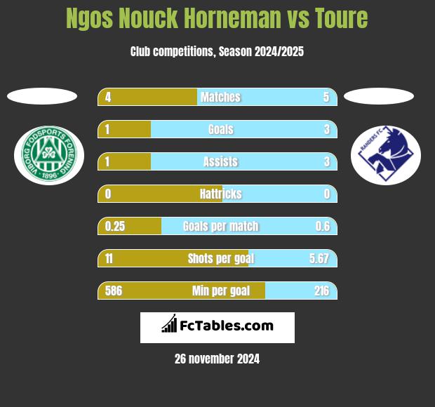 Ngos Nouck Horneman vs Toure h2h player stats