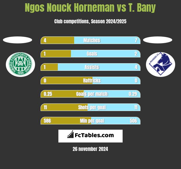 Ngos Nouck Horneman vs T. Bany h2h player stats