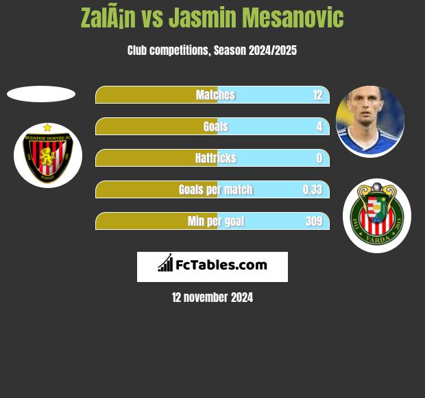 ZalÃ¡n vs Jasmin Mesanovic h2h player stats