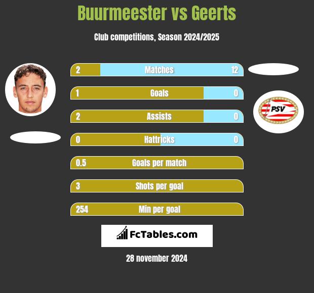 Buurmeester vs Geerts h2h player stats