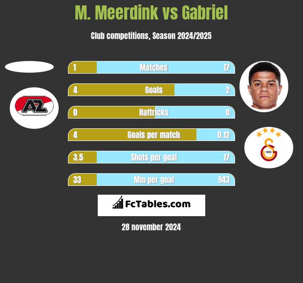 M. Meerdink vs Gabriel h2h player stats