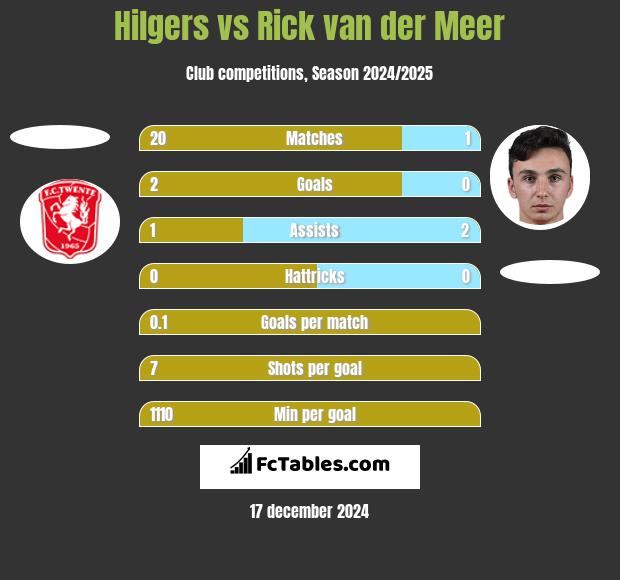 Hilgers vs Rick van der Meer h2h player stats