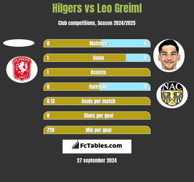 Hilgers vs Leo Greiml h2h player stats