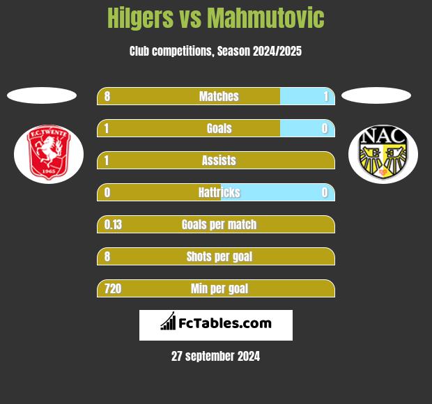 Hilgers vs Mahmutovic h2h player stats