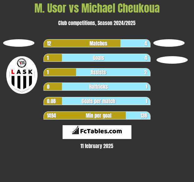 M. Usor vs Michael Cheukoua h2h player stats