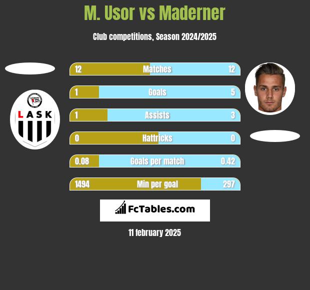 M. Usor vs Maderner h2h player stats