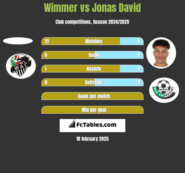 Wimmer vs Jonas David h2h player stats