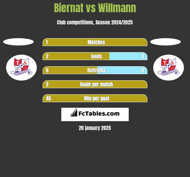 Biernat vs Willmann h2h player stats