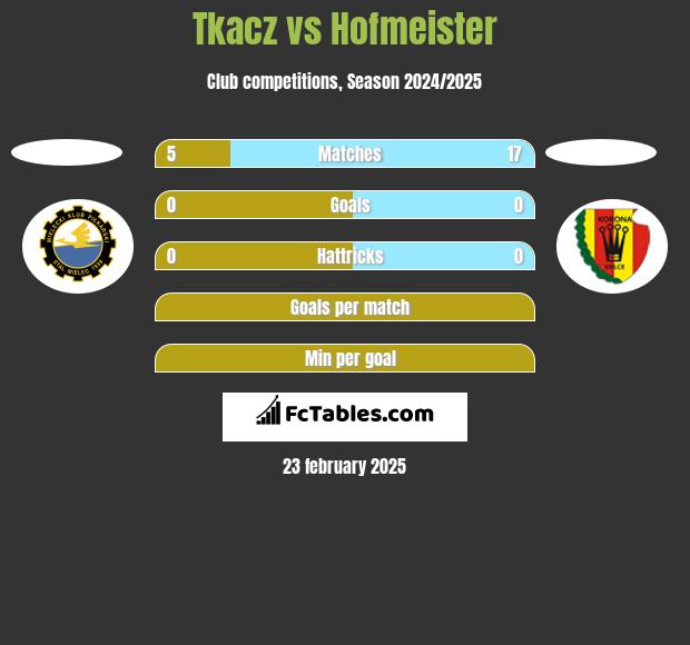 Tkacz vs Hofmeister h2h player stats