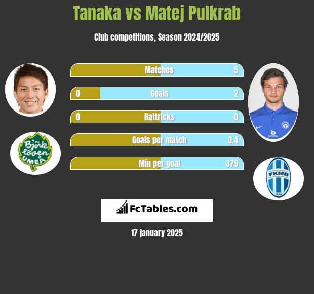 Tanaka vs Matej Pulkrab h2h player stats