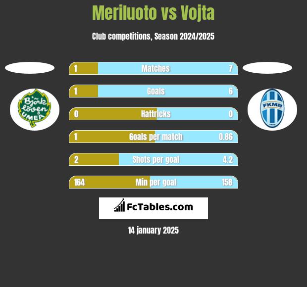 Meriluoto vs Vojta h2h player stats