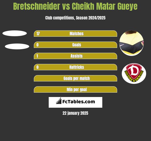 Bretschneider vs Cheikh Matar Gueye h2h player stats