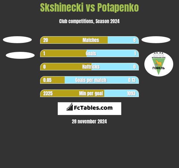 Skshinecki vs Potapenko h2h player stats