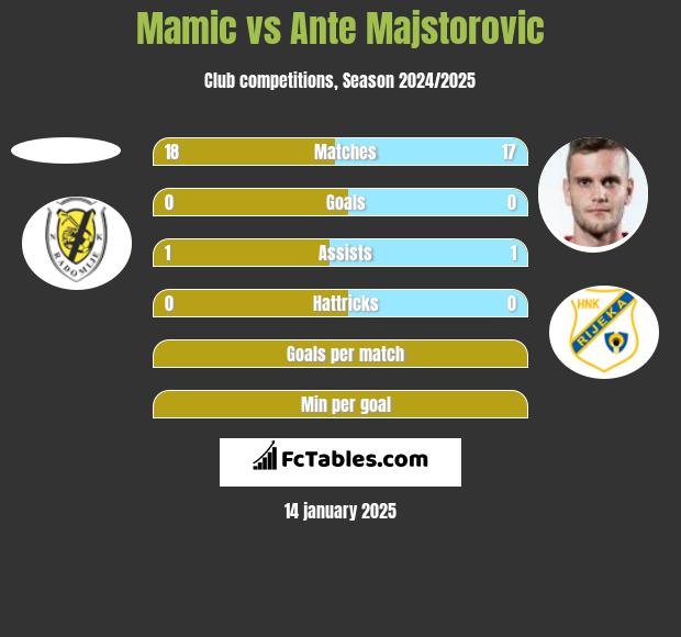 Mamic vs Ante Majstorovic h2h player stats