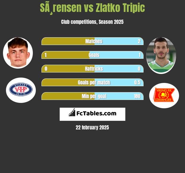 SÃ¸rensen vs Zlatko Tripic h2h player stats