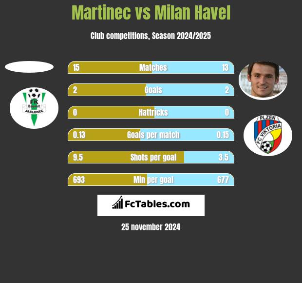 Martinec vs Milan Havel h2h player stats