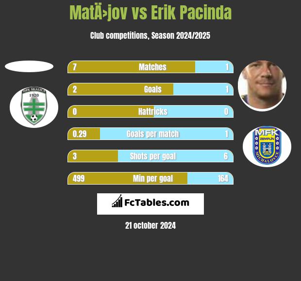 MatÄ›jov vs Erik Pacinda h2h player stats