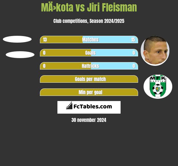 MÄ›kota vs Jiri Fleisman h2h player stats