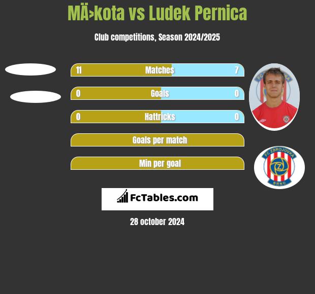 MÄ›kota vs Ludek Pernica h2h player stats