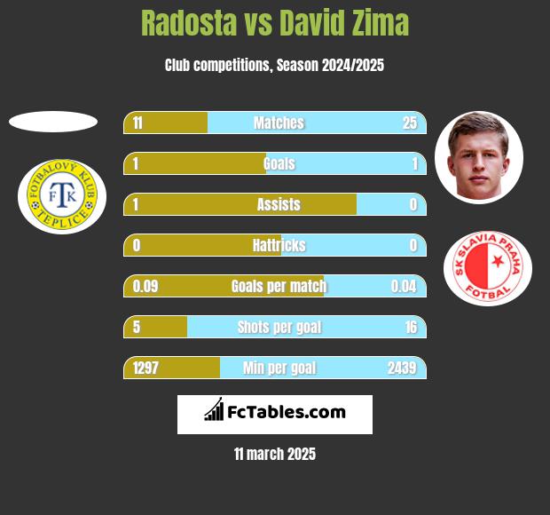 Radosta vs David Zima h2h player stats