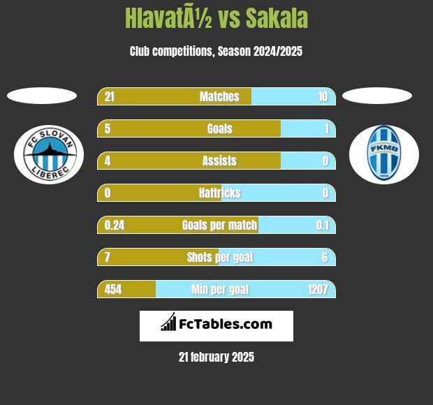 HlavatÃ½ vs Sakala h2h player stats