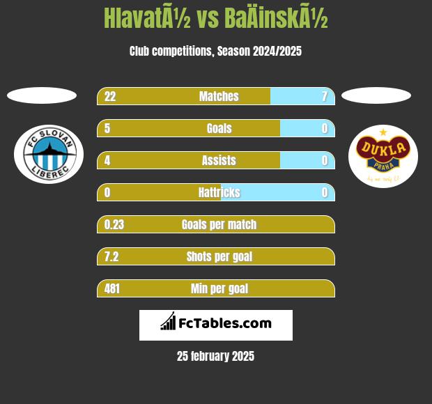 HlavatÃ½ vs BaÄinskÃ½ h2h player stats