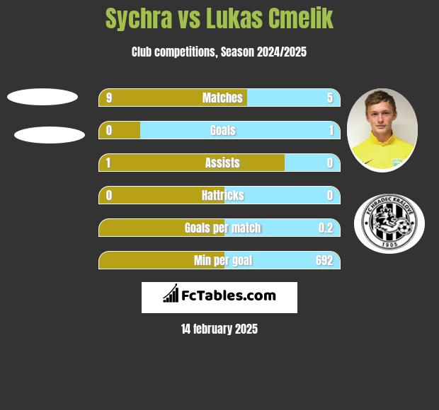 Sychra vs Lukas Cmelik h2h player stats