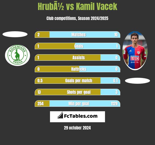 HrubÃ½ vs Kamil Vacek h2h player stats