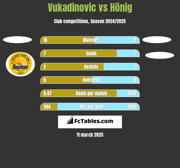 Vukadinovic vs Hönig h2h player stats