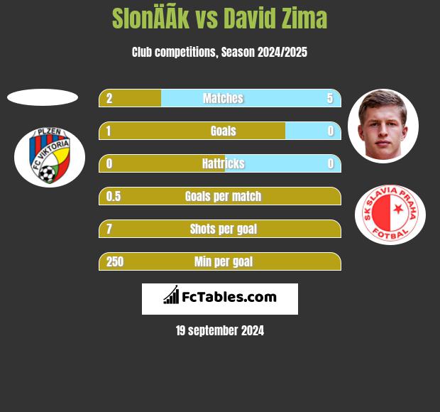 SlonÄÃ­k vs David Zima h2h player stats